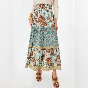 Tuckernuck Cotton Poplin Floral Edith Maxi Skirt Size XXXL